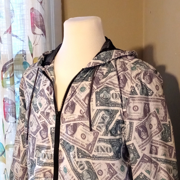 Dollar Bill Mo Money Hip Hop Rapper Zip Hoodie Hooded Jacket H&M Divided NWOT - Picture 2 of 6